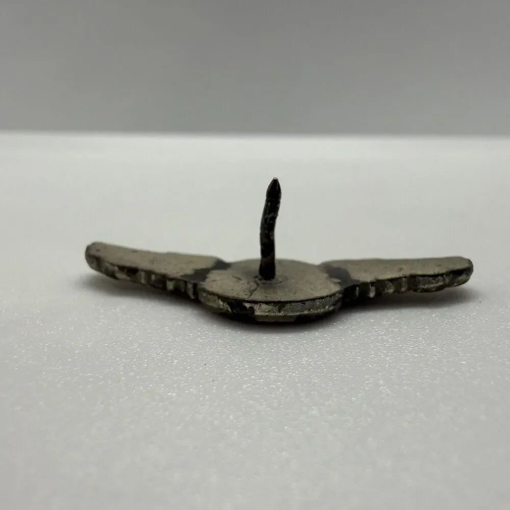 Vintage USAF Ground Observer Corps Blue Enamel Silver Tone Wing Pin Insignia